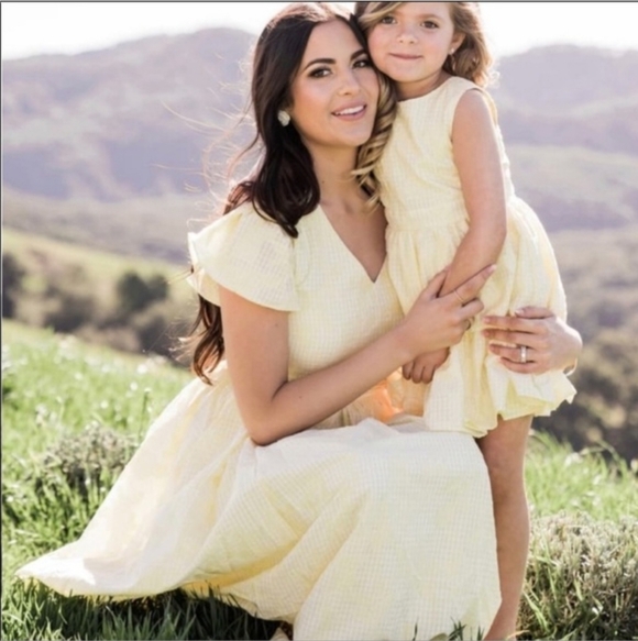 Rachel Parcell Women's Yellow Burnt-out Gingam Midi Dress - Picture 7 of 14